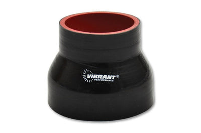Vibrant 4 Ply Reinforced Silicone Transition Connector - 3in I.D. x 4in long (BLACK) - Air Intake Systems