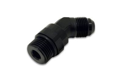 Vibrant -6AN Male Flare to ORB Swivel 45 Degree Adapter Fitting - Anodized Black - Fabrication