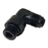 Vibrant -6AN Male Flare to ORB Swivel 90 Degree Adapter Fitting - Anodized Black - Fabrication