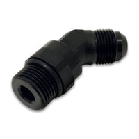 Vibrant -8AN Male to -6AN Straight Cut 45 Degree Adapter Fitting - Anodized Black - Fabrication