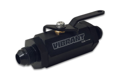 Vibrant -8AN to Male Shut Off Valve - Black - Fabrication