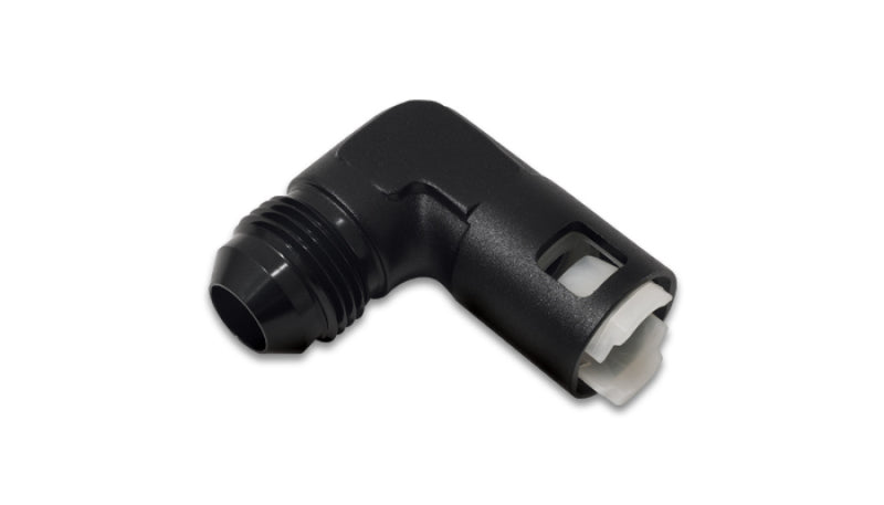 Vibrant 90 Degree Aluminum AN to Female Quick Connect -8AN - 0.375in Hose Size - Fabrication