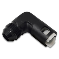 Vibrant 90 Degree Aluminum AN to Female Quick Connect -8AN - 0.375in Hose Size - Fabrication