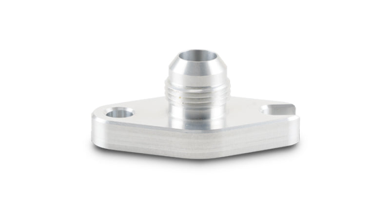 Vibrant Aluminum Oil Drain Flange (w/Crowfoot) -10AN Male Flare 2.060in Bolt Hole (Garrett GT6041) - Fabrication