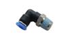 Vibrant Male Elbow Pneumatic Vacuum Fitting (1/8in NPT Thread) - for use with 1/4in (6mm) OD tubing - Fabrication