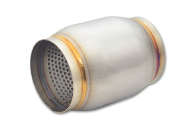 Vibrant SS Race Muffler 3in inlet/outlet x 5in long - Exhaust Mufflers & Tips