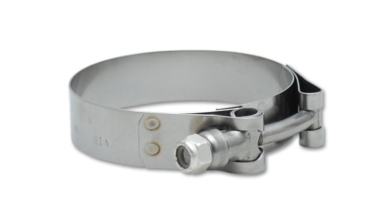 Vibrant SS T-Bolt Clamps Pack of 2 Size Range: 1.75in to 2.10in O.D. For use with 1.5in I.D. coup - Fabrication