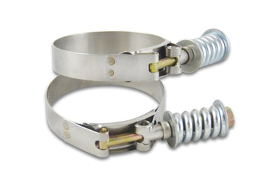 Vibrant SS T-Bolt Clamps Pack of 2 Size Range: 3.78in to 4.08in OD For use w/ 3.5in ID Couplings - Fabrication