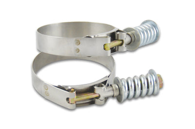 Vibrant SS T-Bolt Clamps Pack of 2 Size Range: 4.28in to 4.58in OD For use w/ 4in ID Coupling - Fabrication