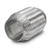 Vibrant SS Turbo FLEX Coupling w/Interlock Liner 1.5in Inlet/Outlet x 4in Long - Fabrication