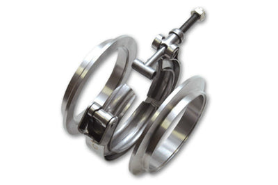 Vibrant T304 SS V-Band Flange Assembly for 1.75in O.D. Tubing incl 2 flanges & 1 Clamp - Fabrication