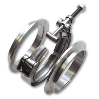 Vibrant T304 SS V-Band Flange Assembly for 2.5in O.D. Tubing incl 2 flanges & 1 Clamp - Fabrication
