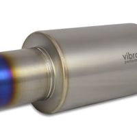 Vibrant Titanium Muffler w/Straight Cut Burnt Tip 3.5in Inlet / Outlet - Exhaust Mufflers & Tips