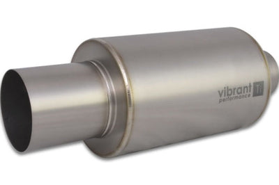 Vibrant Titanium Muffler w/Straight Cut Natural Tip 2.5in. Inlet / Outlet - Exhaust Mufflers & Tips