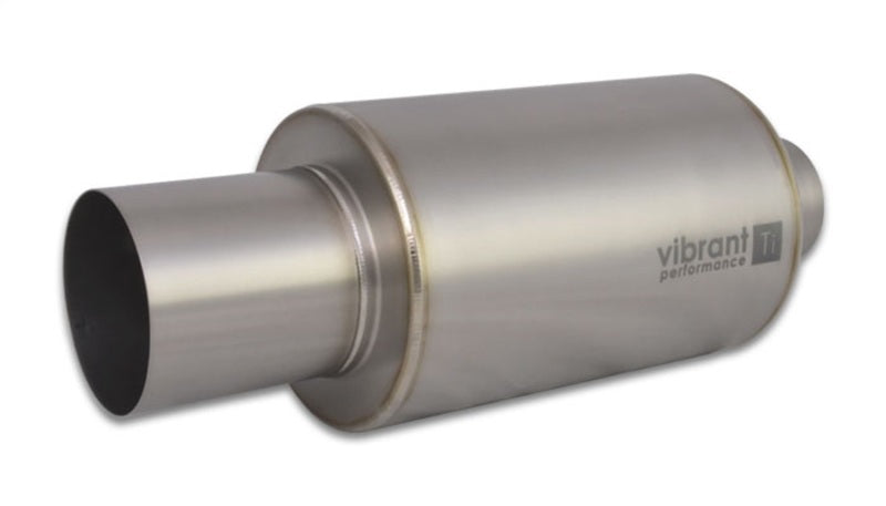 Vibrant Titanium Muffler w/Straight Cut Natural Tip 3in. Inlet / Outlet - Exhaust Mufflers & Tips