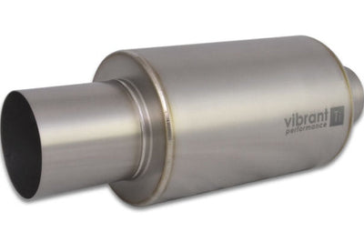 Vibrant Titanium Muffler w/Straight Cut Natural Tip 3in. Inlet / Outlet - Exhaust Mufflers & Tips