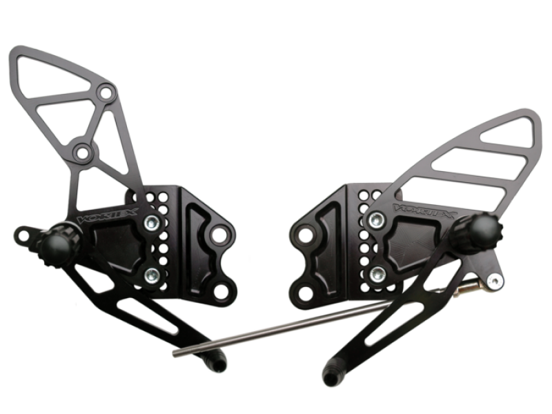 Vortex Racing 04-05 Kawasaki ZX-10R Ninja Adjustable Rearsets- Black - Transport