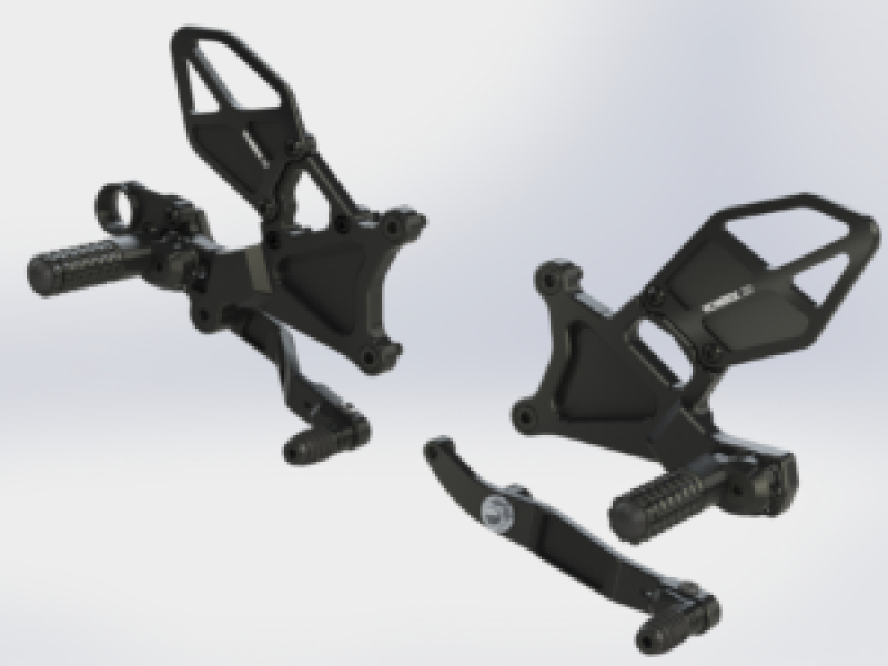 Vortex Racing 06-23 Yamaha YZF-R6 Rear Set- Black - Transport