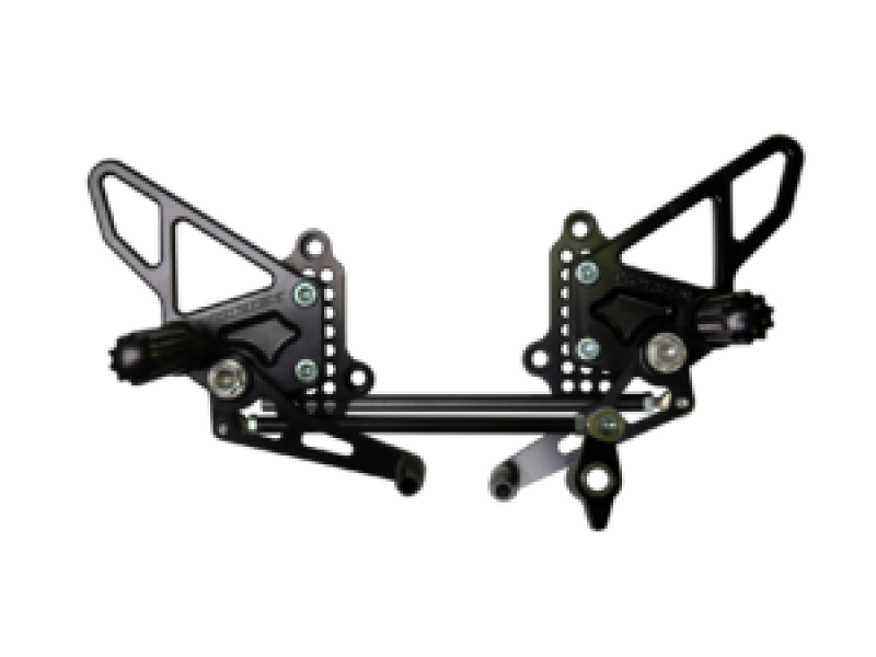 Vortex Racing 07-08 Ducati 1098,08-09 1098R,07-09 1098S,09-11 1198 Adjustable Rearsets- Black - Transport