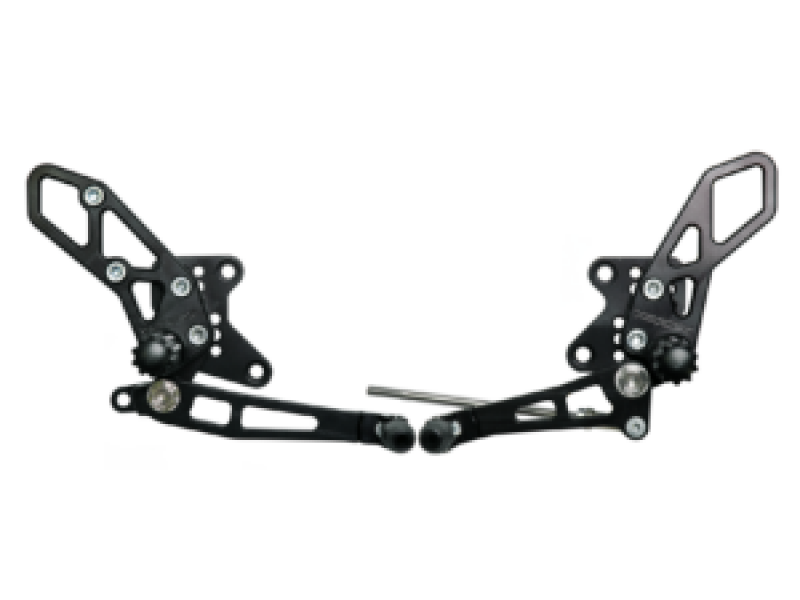 Vortex Racing 08-13 Kawasaki EX250 Ninja,13-17 EX300 Ninja Adjustable Rearsets- Black - Transport