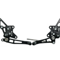Vortex Racing 08-13 Kawasaki EX250 Ninja,13-17 EX300 Ninja Adjustable Rearsets- Black - Transport