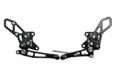 Vortex Racing 08-13 Kawasaki EX250 Ninja,13-17 EX300 Ninja Adjustable Rearsets- Black - Transport