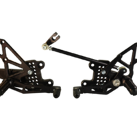 Vortex Racing 08 16 Honda CBR1000 RR Adjustable Rearsets Black Transport