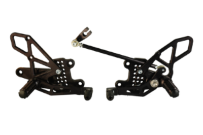 Vortex Racing 08 16 Honda CBR1000 RR Adjustable Rearsets Black Transport
