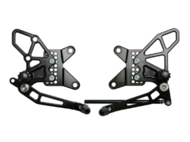 Vortex Racing 09-12 Kawasaki ZX600 Ninja ZX-6R Adjustable Rearsets- Black - Transport