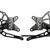 Vortex Racing 09-12 Kawasaki ZX600 Ninja ZX-6R Adjustable Rearsets- Black - Transport