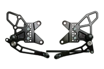 Vortex Racing 09-12 Kawasaki ZX600 Ninja ZX-6R Adjustable Rearsets- Black - Transport