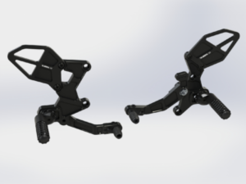 Vortex Racing 18-24 Kawasaki EX400 Ninja 400 R Rear Set- Black - Transport