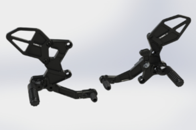 Vortex Racing 18-24 Kawasaki EX400 Ninja 400 R Rear Set- Black - Transport