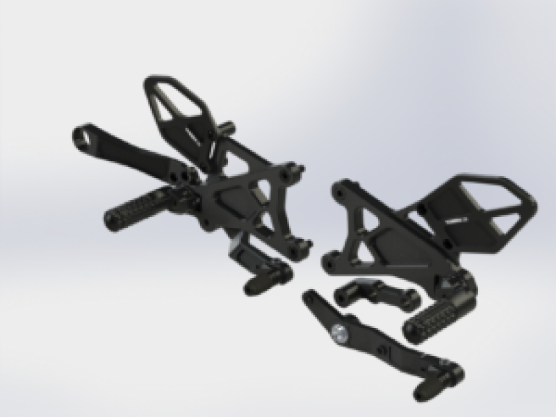 Vortex Racing Rearsets Replacement Rear Set- Black - Transport