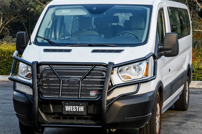 Westin 15-21 Ford Transit 150/250/350 HDX Grille Guard - Black - Bumpers Grilles & Guards