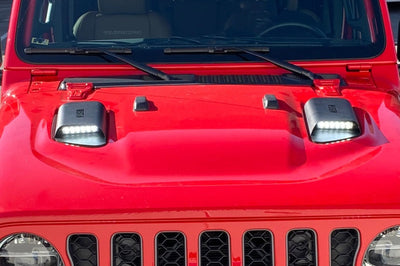 Westin 18-20 Jeep Wrangler JL 2dr LED Hood Scoops - Textured Black - Exterior Styling