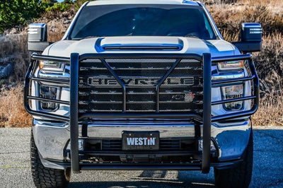 Westin 20-22 Chevrolet Silverado 2500/3500 HDX Modular Grille Guard - Black - Bumpers Grilles & Guards