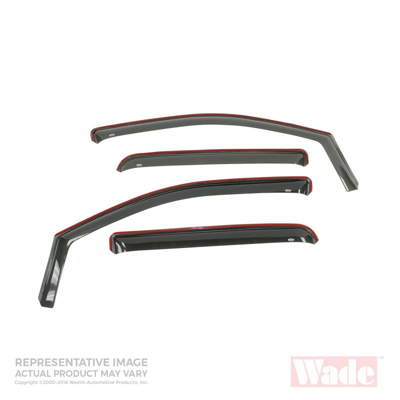 Westin 2007-2018 Toyota Tundra Crew Max Wade In-Channel Wind Deflector 4pc - Smoke - Deflectors
