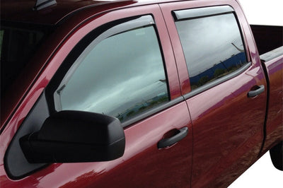 Westin 2014-2018 Chevy Silverado 1500 Crew Cab Wade In-Channel Wind Deflector 4pc - Smoke - Deflectors