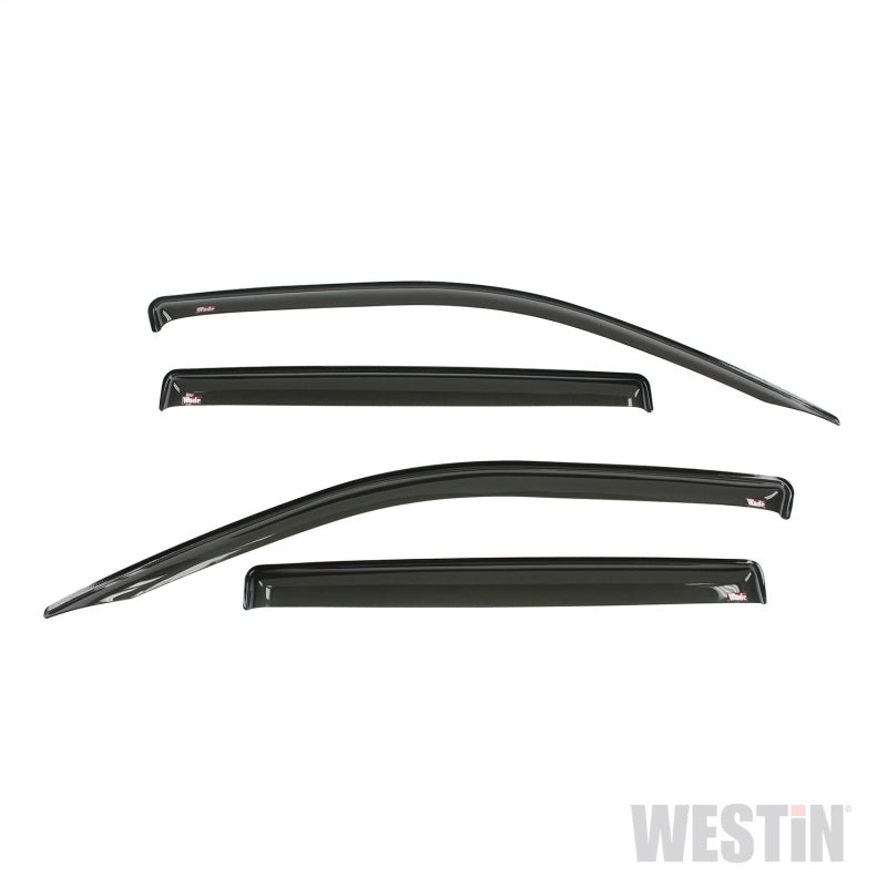 Westin 2017 Honda Ridgeline Wade Slim Wind Deflector 4pc - Smoke - Deflectors