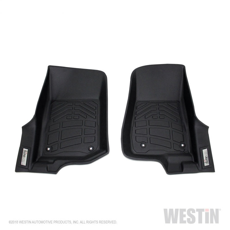 Westin 2018-2019 Jeep Wrangler JL Wade Sure Fit Floor Liners Front - Black - Mats