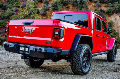 Westin 2020 Jeep Gladiator w/Sensors WJ2 Rear Bumper w/Sensor - Textured Black - Bumpers Grilles & Guards