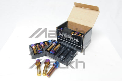 Wheel Mate Mevius Lug Bolt Set of 20 - Black 14x1.50 27mm Ball 14mm RAD - and Tire Accessories