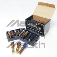 Wheel Mate Mevius Lug Bolt Set of 20 - Black 14x1.50 40mm Ball 14mm RAD - and Tire Accessories