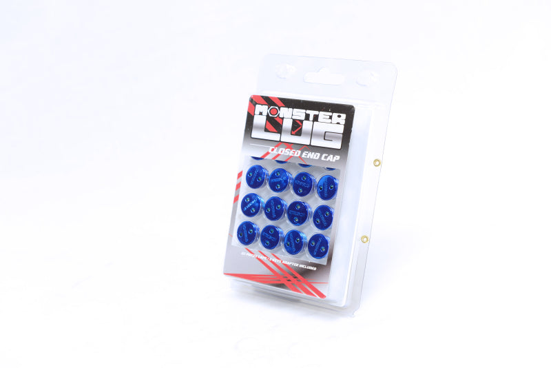 Wheel Mate Monster Lug Caps M14x1.50 Set of 20 - Blue - Plastic - and Tire Accessories