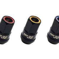 Wheel Mate Muteki HR38 Open End Lug Nuts 12x1.25 Black Chrome / Blue Ring - and Tire Accessories