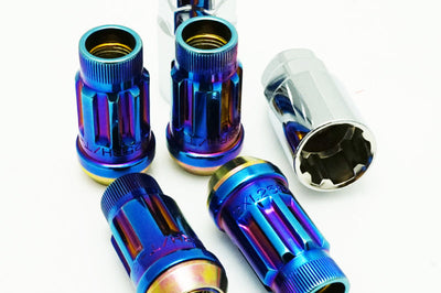 Wheel Mate Muteki SR45R Lock Set 12x1.25 45mm - Burned Blue Neon - and Tire Accessories