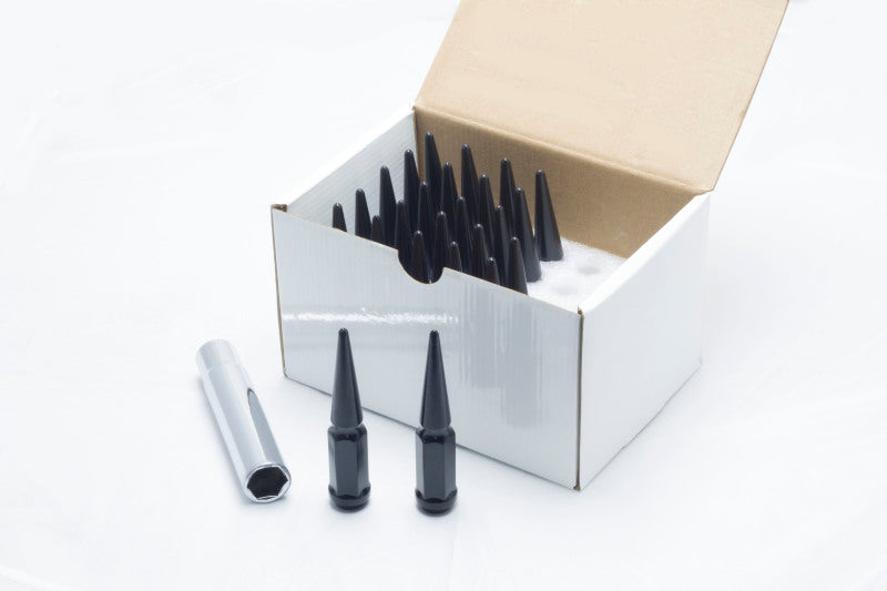 Wheel Mate Spiked Lug Nuts Set of 24 - Black 14x1.50 - and Tire Accessories