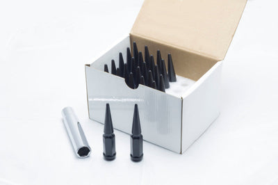 Wheel Mate Spiked Lug Nuts Set of 24 - Black 14x1.50 - and Tire Accessories