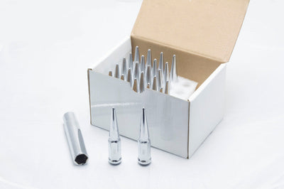Wheel Mate Spiked Lug Nuts Set of 24 - Chrome 14x1.50 - and Tire Accessories
